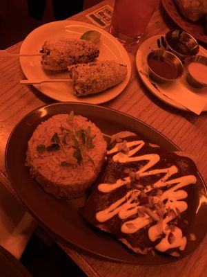 Elote and enchiladas   at Jajaja Mexicana - West Village in New York City