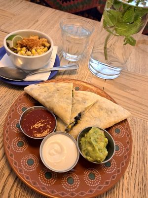 Charred corn and hongos quesadilla at Jajaja Mexicana - West Village in New York City