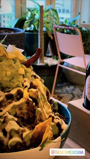 Nachos con guacamole  at Jajaja Mexicana - West Village in New York City