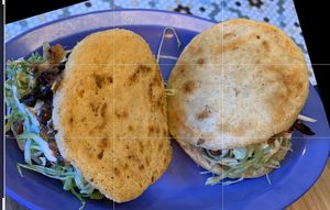 Gorditas with carnitas  at Jajaja Mexicana - West Village in New York City