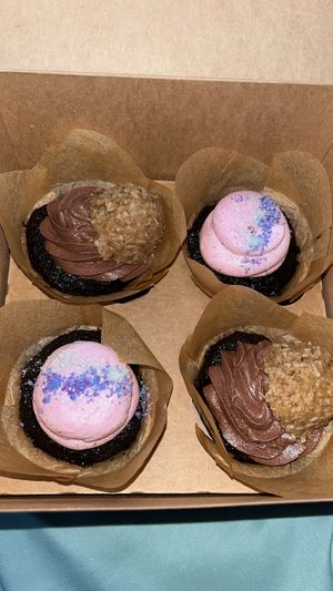  German chocolate and berry cupcakes 🧁   at Natural Sprinkles Co. in Albany