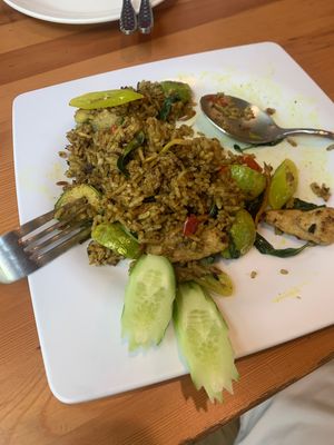 Green-Curry-fried rice   at Veggie House - บ้านเจ in Pathum Thani