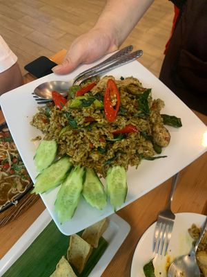 Green Curry Fried Rice  at Veggie House - บ้านเจ in Pathum Thani
