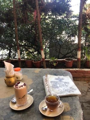 Cozy setting!  at Tulsi Cafe in Rishikesh