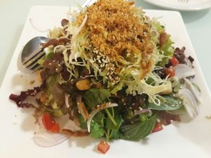 Burmese tea leaf salad at Loving Hut - Bang Kholaem in Bangkok