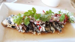 vegan fish at Loving Hut - Bang Kholaem in Bangkok