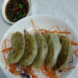 Homemade Japanese Dumplings (Gyoza) at Loving Hut - Bang Kholaem in Bangkok