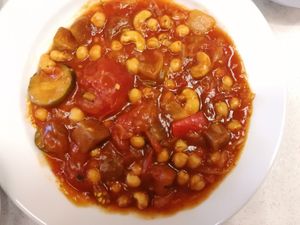 Vegan ratatouille with chickpeas and cashew at Hauptmensa Studierendenwerk in Dortmund