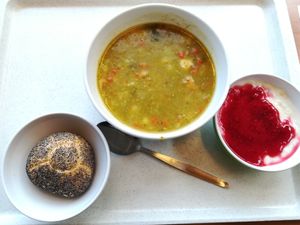 Vegan german stew & rice pudding at Hauptmensa Studierendenwerk in Dortmund