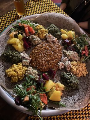 Vegan mixed platter for 3 people (15€ each)  at Lalibela in Berlin