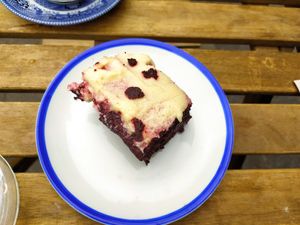 Red velvet cake at This Must Be The Place in Westport