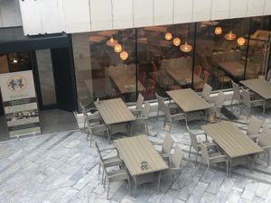 outside seating area  at Restavracija Mandala in Ljubljana