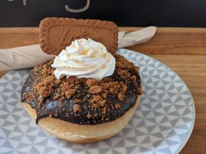 Biscoff doughnut at VegAmazing Doughnuts in Madrid