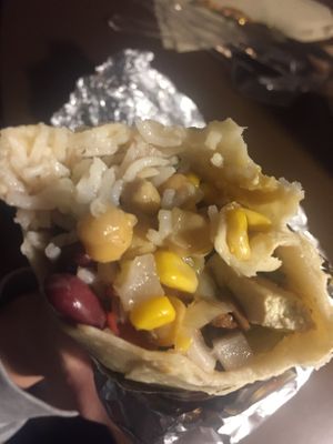 Vegan burrito with tofu, beans, rice, sweetcorn... at Fresh Burritos in Nantes