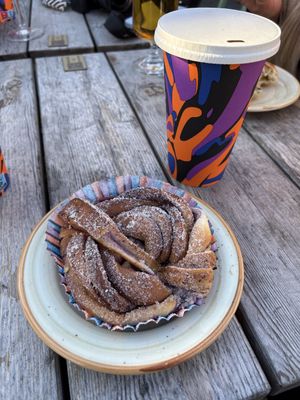 They have a blueberry bun that was vegan and they have oat milk for coffee etc. They bun was good and great coffee (had a latte)!  at Bröd & Salt - Gamla Stan in Stockholm