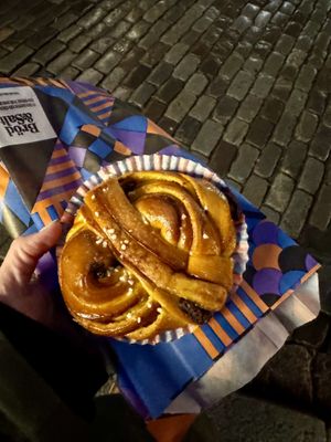 Cinnamon roll with chocolate & saffron   at Bröd & Salt - Gamla Stan in Stockholm