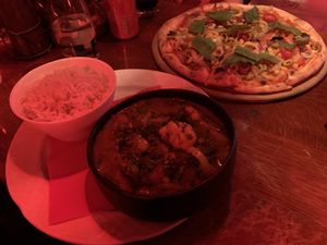 Aloo Gobi and pizza   at Ramayana Cafe in Sinaia