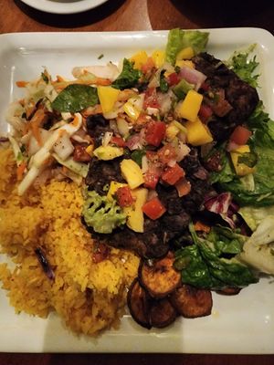 Black bean cakes at Blue Corn Cafe in Durham