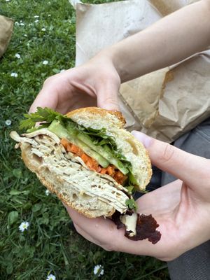Vegan deli sandwich - took to the park   at Driver's Market in Sausalito