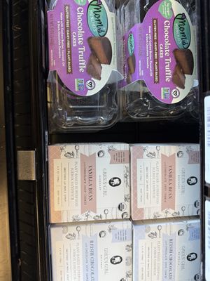 Vegan ice cream sandwich cookies and truffle cakes   at Driver's Market in Sausalito