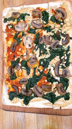 Tarte flambé Spinach, mushrooms and pine nuts at Ciri Biri Bela in Split