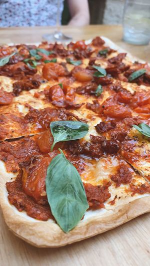 Tomato truffle basil Tarte flambé  at Ciri Biri Bela in Split