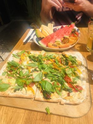 Flat bread and fruit platter  at Ciri Biri Bela in Split