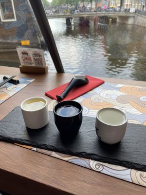 Sake tasting (with a great view)  at Vatten Ramen - Zeedijk in Amsterdam