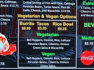 They have 3 Vegan (or Vegetarian) options on their menu. This may not seem like a lot, but for our area, those few places that have Vegan options, they usually only have one choice at California Tacos in Solvang