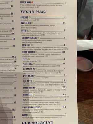 Vegan menu #Veganuary at Blue Sushi Sake Grill in Lincoln