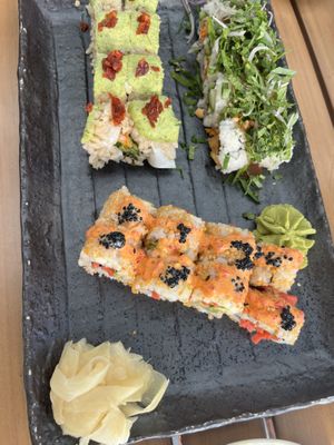 Rolls: Eden, Thai Hippie, Spicy Kaluna  at Blue Sushi Sake Grill in Lincoln