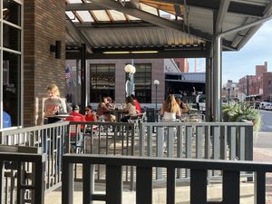 Part of the large patioo overlooking  at Blue Sushi Sake Grill in Lincoln