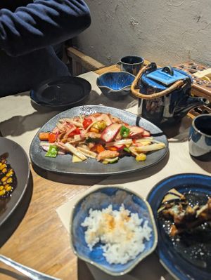 Fried mushrooms (spicy!) at WángYǔYān Sù Fāng 王语嫣素坊 in Dali