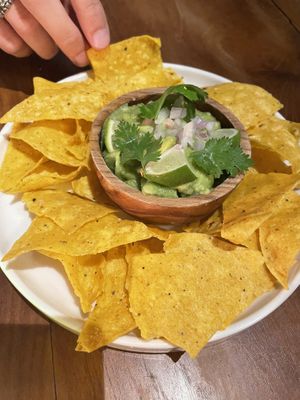 Guacamole with chips  at Secret Spot - Canggu in Canggu