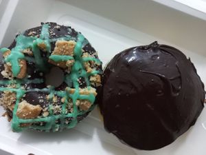 Boston fill and choc crunch at The Donut Cafe in Chiang Mai