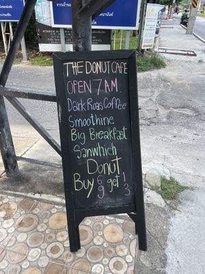 Sign  at The Donut Cafe in Chiang Mai