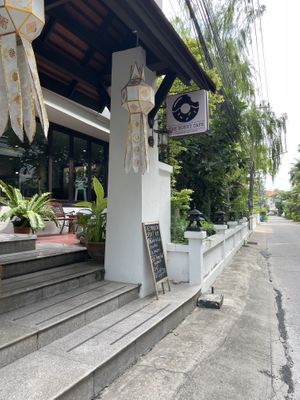 Outside  at The Donut Cafe in Chiang Mai