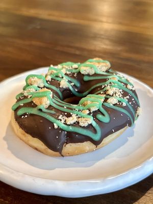 Chocolate mint crunch (50 THB)  at The Donut Cafe in Chiang Mai