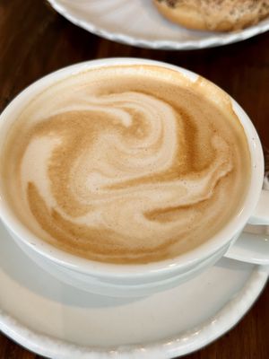 Cappuccino w/ oat milk (70 THB)  at The Donut Cafe in Chiang Mai