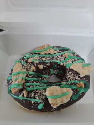 Vegan Chocolate Biscuit Mint Donut at The Donut Cafe in Chiang Mai
