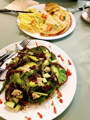 Pickle wrap and quesedilla  at Sharp Sharp Everyday in Rotterdam