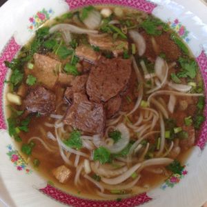 This is the best pho I've had since being vegan and to be honest it was almost disturbing how much the consistency and taste was meaty. Definitely this and the spring rolls were my favourite!! at Loving Hut in Paris