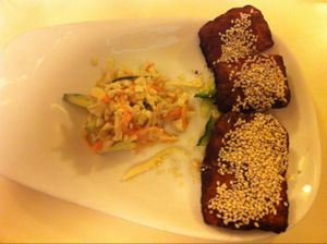 Assiette de la mer (vegan cod) at Loving Hut in Paris