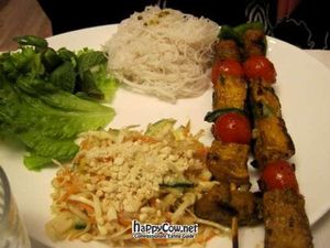 Skewers at Loving Hut in Paris