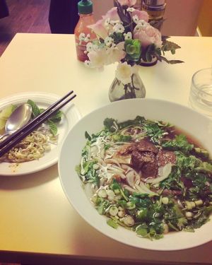 Pho at Loving Hut in Paris