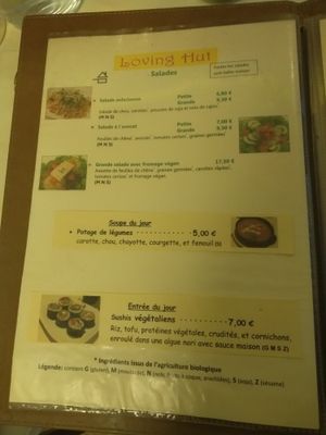 Starters and soups at Loving Hut in Paris