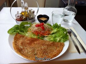 crêpe champignons & tofu at Loving Hut in Paris