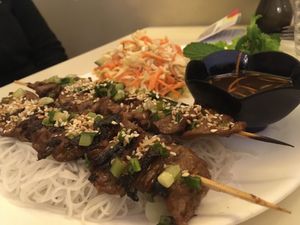 Les brochettes  at Loving Hut in Paris