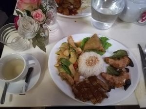 Very creative discovery plate at Loving Hut in Paris