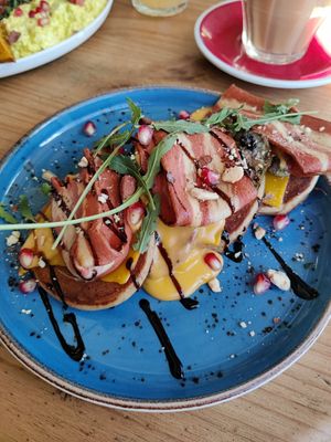 Vegan savory pancakes at El Petit Princep in Barcelona